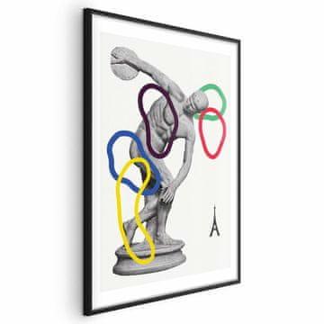 Artgeist Poster - Grafički kolaž - bacanje diska - skulptura