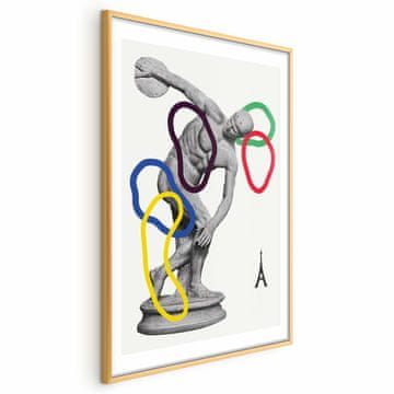 Artgeist Poster - Grafički kolaž - bacanje diska - skulptura