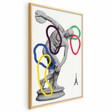 Artgeist Poster - Grafički kolaž - bacanje diska - skulptura