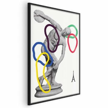 Artgeist Poster - Grafički kolaž - bacanje diska - skulptura