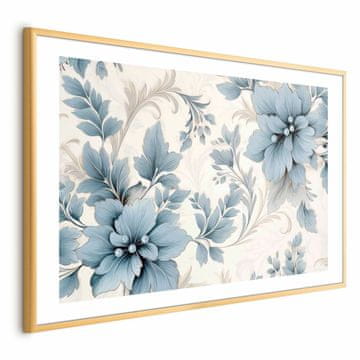 Artgeist Poster - Tirkizno ukrasno retro cvijeće