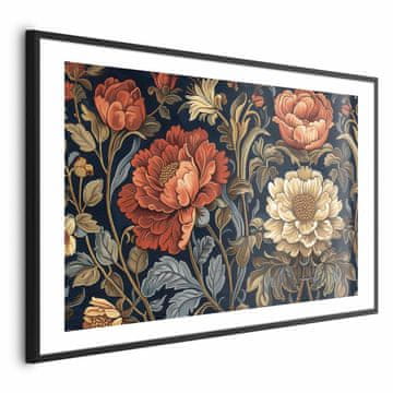 Artgeist Poster - Veliki tapiserijski cvjetovi u retro stilu