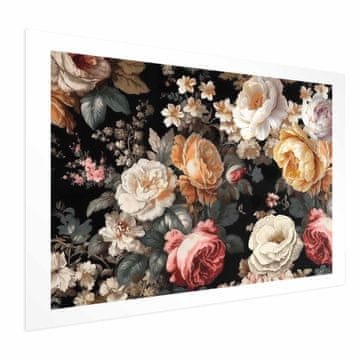 Artgeist Poster - Šareno cvijeće na crnoj pozadini