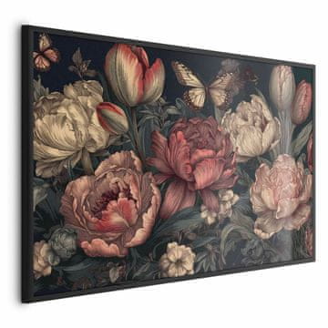 Artgeist Poster - Cvijeće na tirkiznoj pozadini