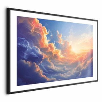 Artgeist Poster - Zalazak sunca nad oblačnim morem: prekrasna simfonija boja