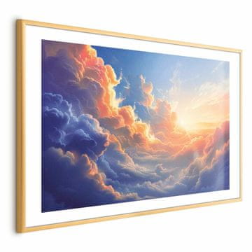 Artgeist Poster - Zalazak sunca nad oblačnim morem: prekrasna simfonija boja