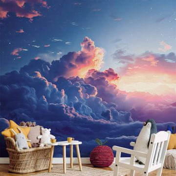 Artgeist Foto tapeta - Noćni koncert u planinama: oblaci obasjani posljednjim zrakama sunca