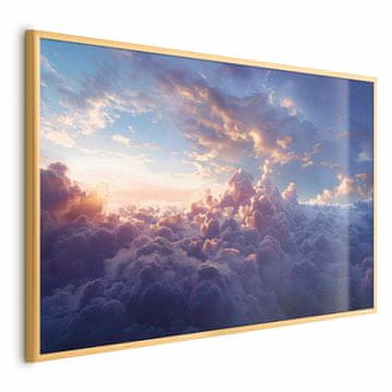 Artgeist Poster - Sunce u skrivanju: Zlatno lice neba iznad oblačnog mora