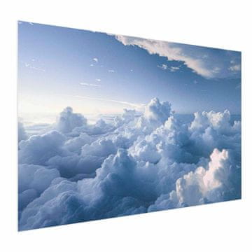 Artgeist Poster - Nebo: Zrake koje osvjetljavaju pahuljaste formacije oblaka