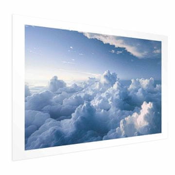 Artgeist Poster - Nebo: Zrake koje osvjetljavaju pahuljaste formacije oblaka