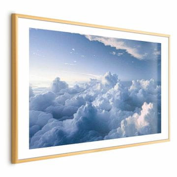 Artgeist Poster - Nebo: Zrake koje osvjetljavaju pahuljaste formacije oblaka
