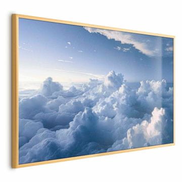 Artgeist Poster - Nebo: Zrake koje osvjetljavaju pahuljaste formacije oblaka