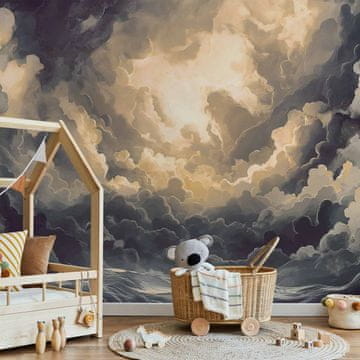 Artgeist Fototapeta - Epska igra svjetlosti: sunce se bori za prevlast nad oblacima