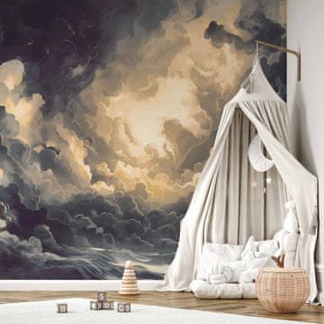 Artgeist Fototapeta - Epska igra svjetlosti: sunce se bori za prevlast nad oblacima