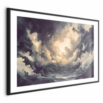 Artgeist Poster - Epska igra svjetlosti: Sunce se bori za prevlast nad oblacima