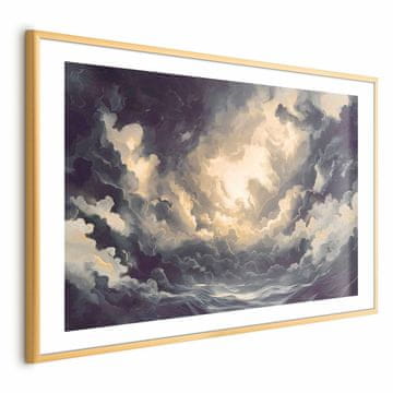 Artgeist Poster - Epska igra svjetlosti: Sunce se bori za prevlast nad oblacima