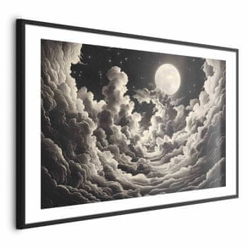 Artgeist Poster - Mjesec i zvijezde pjevaju među velikim oblacima