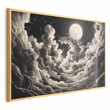Artgeist Poster - Mjesec i zvijezde pjevaju među velikim oblacima
