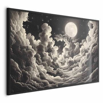 Artgeist Poster - Mjesec i zvijezde pjevaju među velikim oblacima