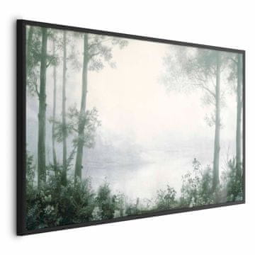 Artgeist Poster - Šuma i ribnjak u patinirano zelenoj boji
