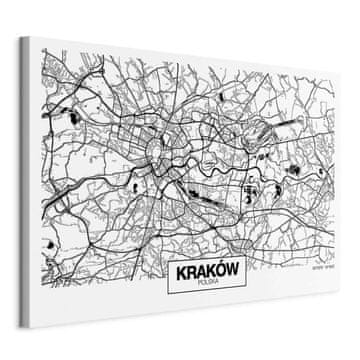 Artgeist Slika - Karta grada: Krakow (1 dio) širine