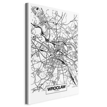 Artgeist Slika - Karta grada: Wrocław (1 dio) vertikalna