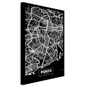 Artgeist Slika - Negativna karta: Porto (1 dio) vertikalno