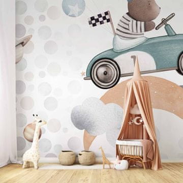 Artgeist Foto tapeta - Medvjedić u trkaćem automobilu