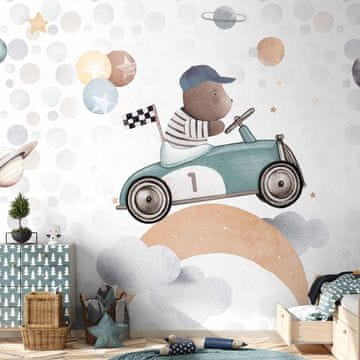 Artgeist Foto tapeta - Medvjedić u trkaćem automobilu
