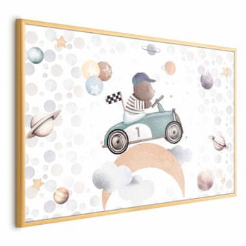 Artgeist Poster - Medvjedić u trkaćem automobilu