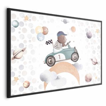 Artgeist Poster - Medvjedić u trkaćem automobilu