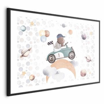 Artgeist Poster - Medvjedić u trkaćem automobilu