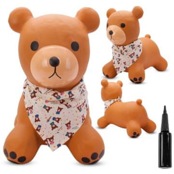 Dječji skakač s pumpicom Teddy smeđi s bandanom