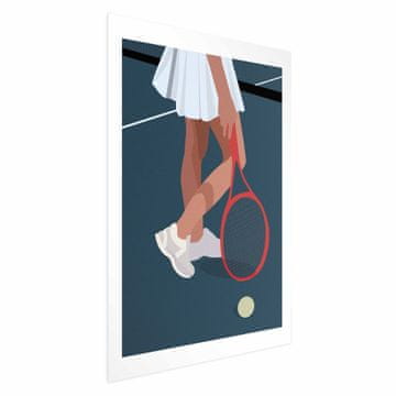 Artgeist Poster - Teniser s crvenim reketom na terenu - ilustracija
