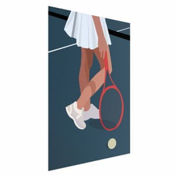 Artgeist Poster - Teniser s crvenim reketom na terenu - ilustracija