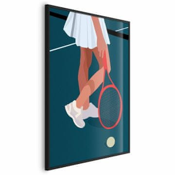 Artgeist Poster - Teniser s crvenim reketom na terenu - ilustracija