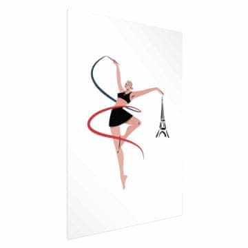 Artgeist Poster - Ilustracija žene s vrpcom - ritmička gimnastika