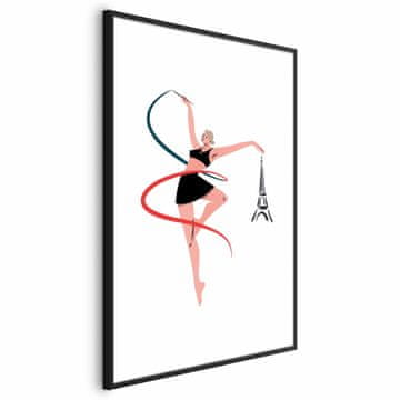 Artgeist Poster - Ilustracija žene s vrpcom - ritmička gimnastika