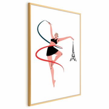 Artgeist Poster - Ilustracija žene s vrpcom - ritmička gimnastika