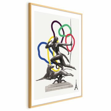 Artgeist Poster - Grafički kolaž - žena koja puca iz luka