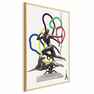 Artgeist Poster - Grafički kolaž - žena koja puca iz luka