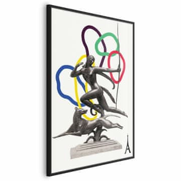 Artgeist Poster - Grafički kolaž - žena koja puca iz luka