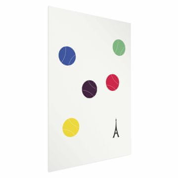 Artgeist Poster - Eiffelov toranj i šarene teniske loptice