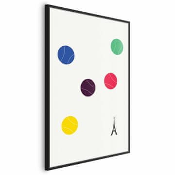 Artgeist Poster - Eiffelov toranj i šarene teniske loptice