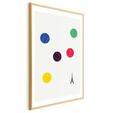 Artgeist Poster - Eiffelov toranj i šarene teniske loptice