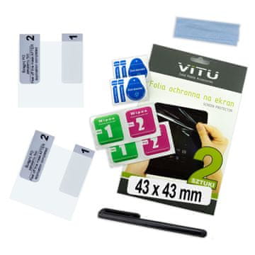 It 2x Zaštitna folija za pametni sat, kvadratni ekran 43 mm 4,3 cm 2,4"