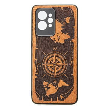 bewood Drveno kućište za Realme GT 2 Pro, ruža vjetra, Merbau