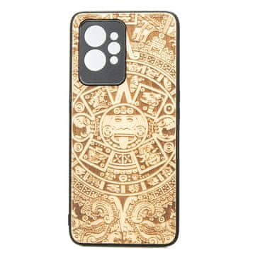bewood Drvena futrola za Realme GT 2 Pro s astečkim kalendarom, bijelom bojom