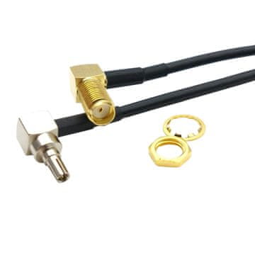 Pigtail CRC9 utikač / SMA utičnica KUTNA 15cm RG174
