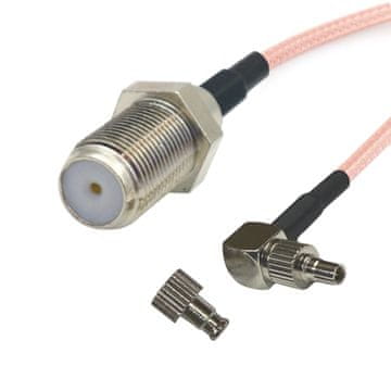 Pigtail CRC9 TS9 / F utičnica TWIX RG316 15cm